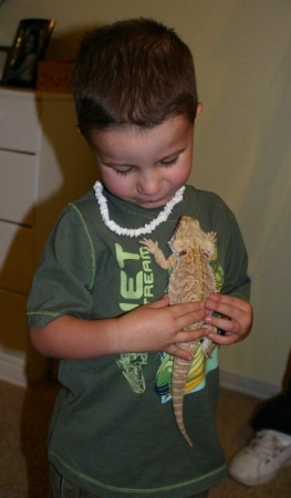 Dylan and a bearded dragon!