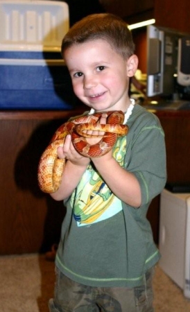 Dylan and a corn snake!